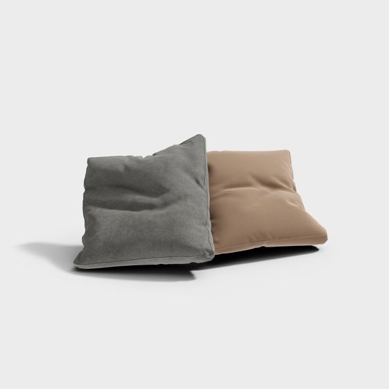 Elegant Low-Poly Pillow Set 3D model