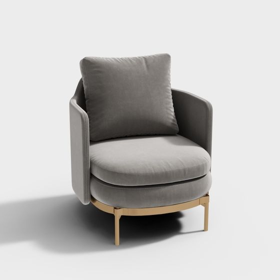 Cozy Velvet Chair 3D Model for Stylish Interiors