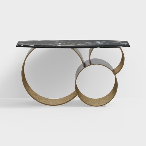 Streamlined Marble Table 3D model