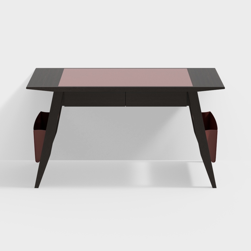 Minimalist Low-Poly Office Desk 3D Model – Stylish Wood Design