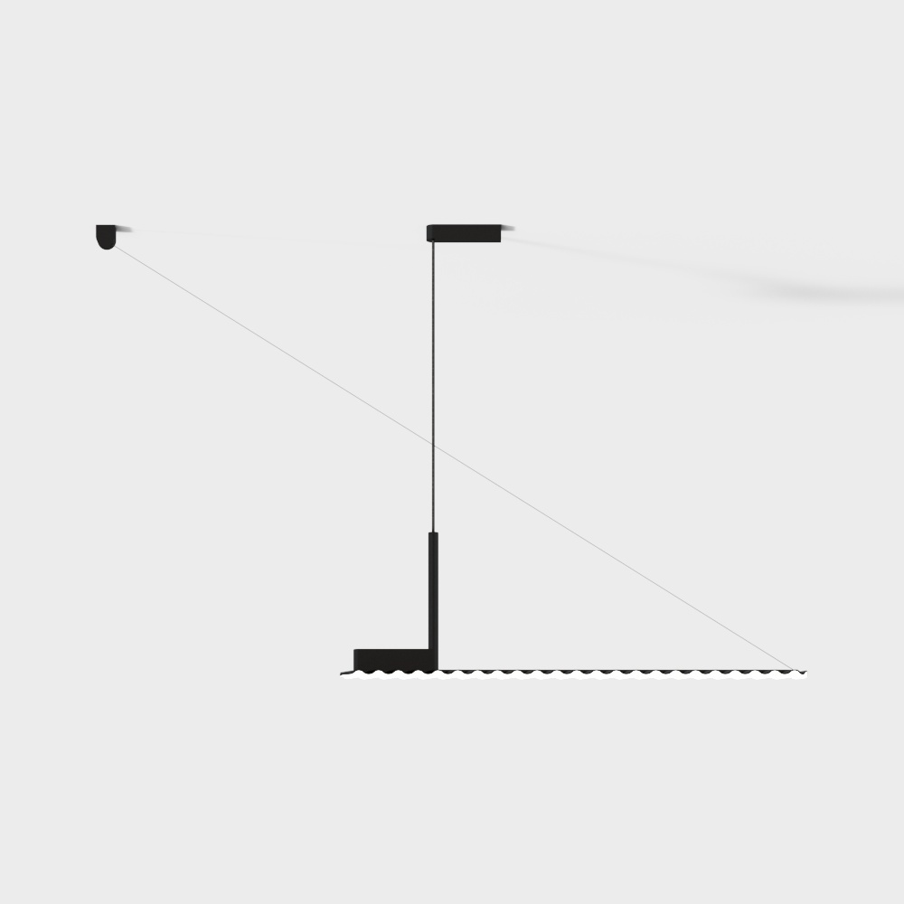 Squeaking there is light Long Dawn lamp modern simple iron creative chandelier coffee shop restaurant bar designer chandelier - flat light black