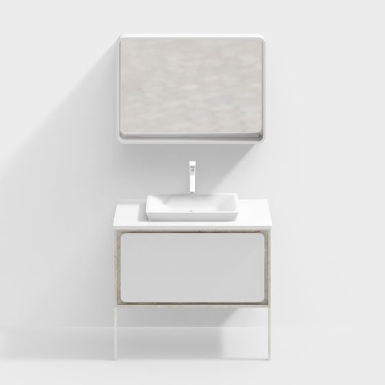 Modern Minimalist Bathroom Cabinet 3D model
