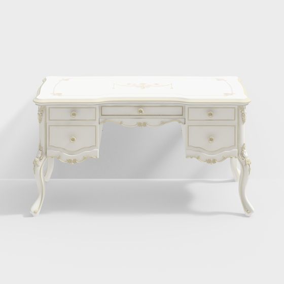 Rococo Style Writing Desk 3D model