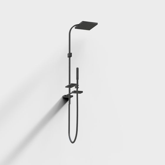 Sleek Low-Poly Shower System 3D model