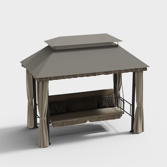 Modern Low-Poly Outdoor Pavilion 3D model