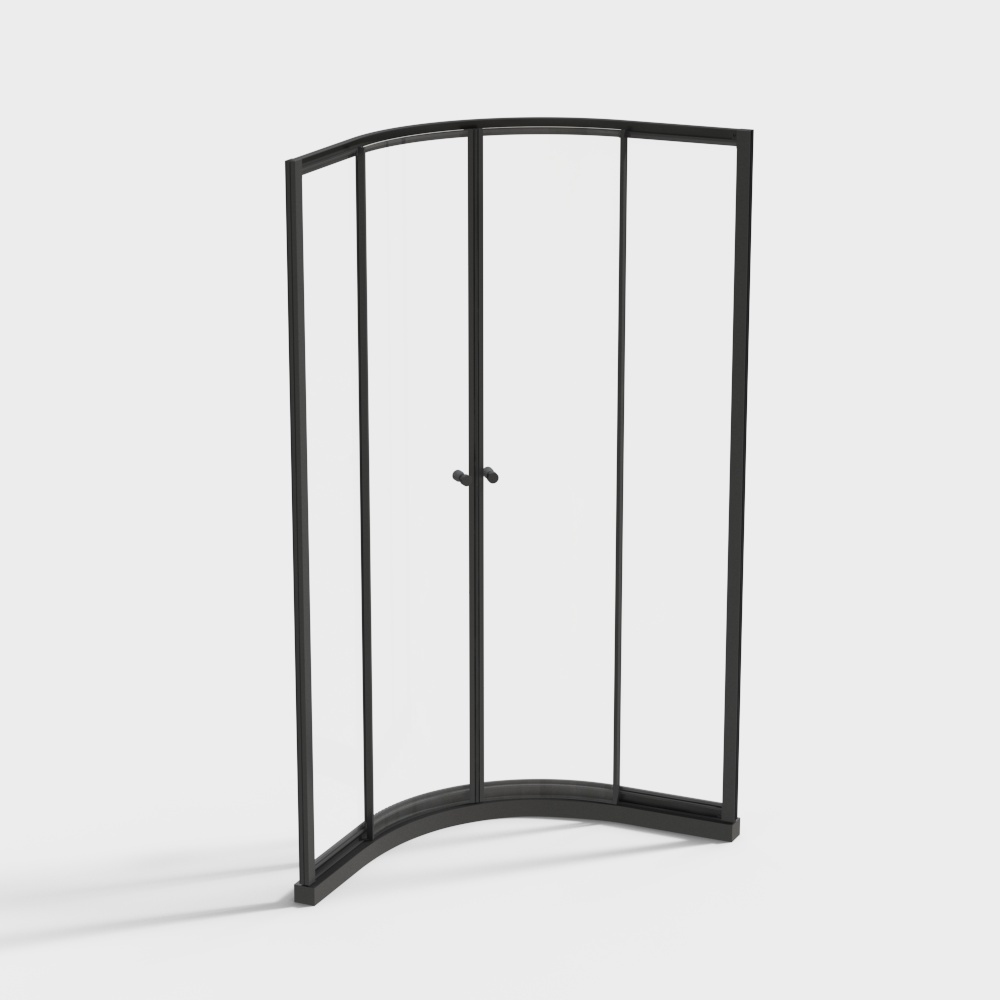 Aluminum alloy curved shower room-round handle