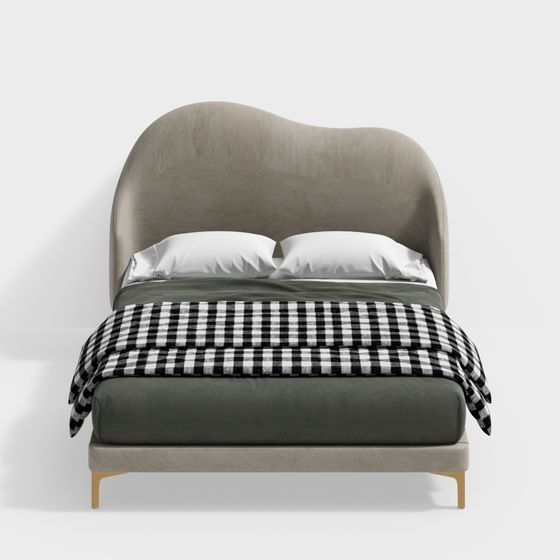 Curve Comfort 3D model Bed for Modern Interiors