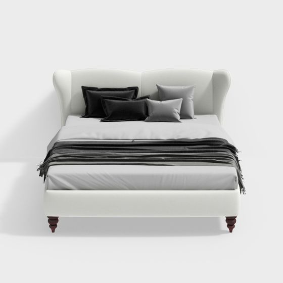 Chic Low-Poly Bed 3D model for Contemporary Spaces