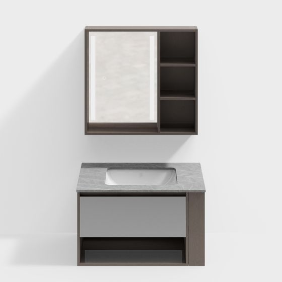 Elegant Modern Bathroom Cabinet 3D model