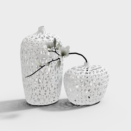 Intricate Hollow Art Vase 3D model