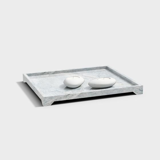 Elegant Marble Tray 3D Model