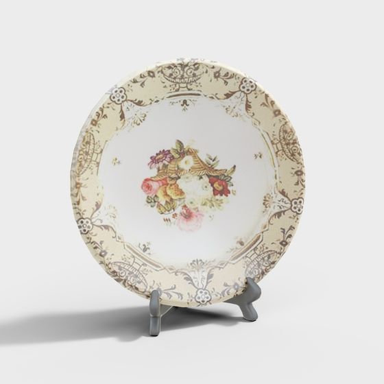 Vintage Decorative Flower Pot 3D model