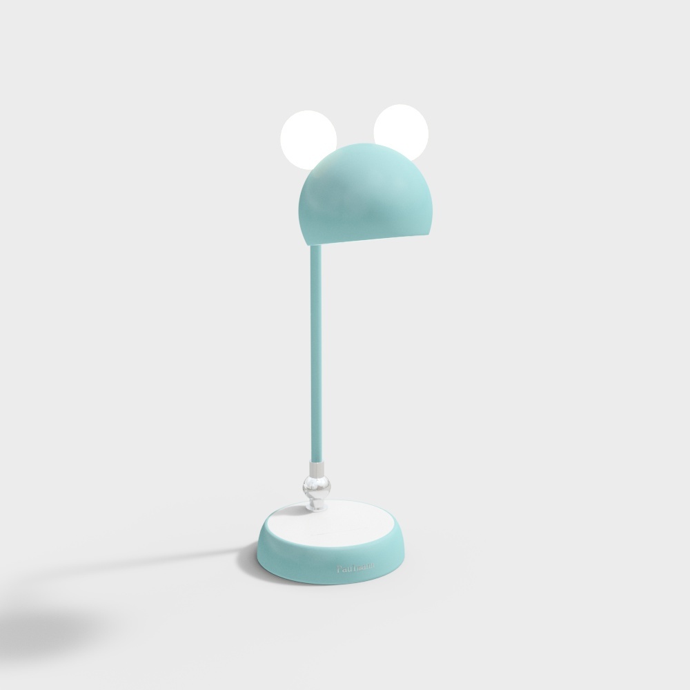Creative Low-Poly Table Lamp – Light Blue Shade Design