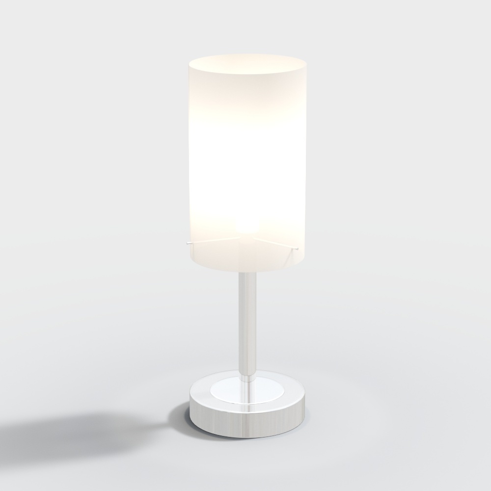 Minimalist 3D Table Lamp Model – Low-Poly White Design