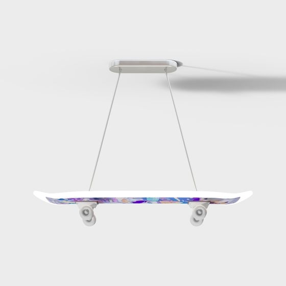 Hanging Skateboard Light 3D model