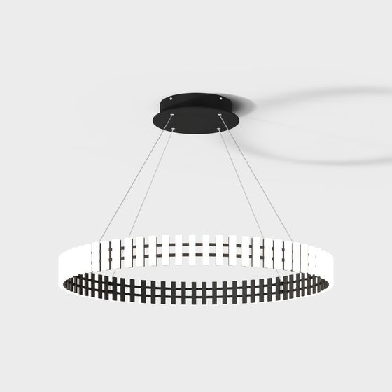 Suspended Halo Chandelier 3D model for Modern Interiors