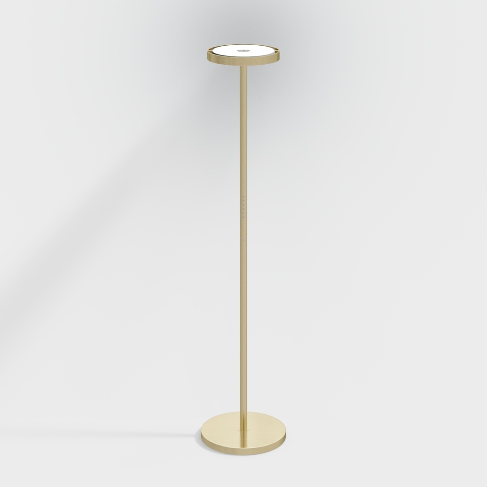 Golden Elegance Floor Lamp 3D Model – Low-Poly Lighting