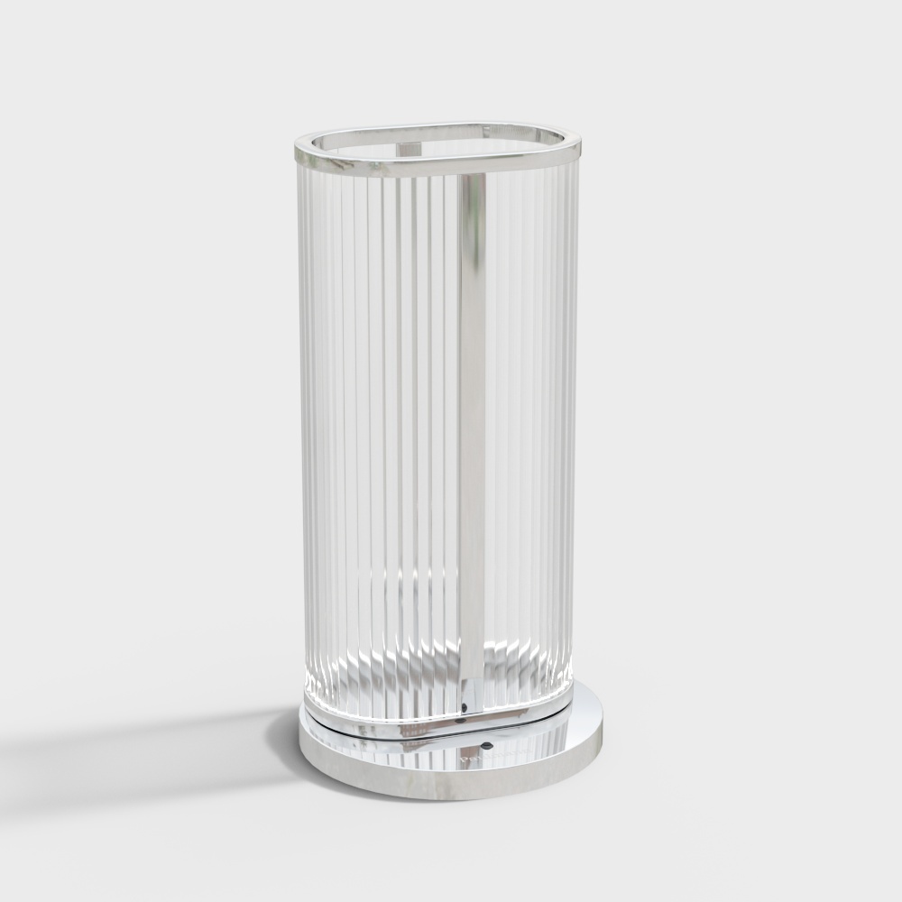 Stylish Glass Umbrella Stand 3D Model – Transparent Design