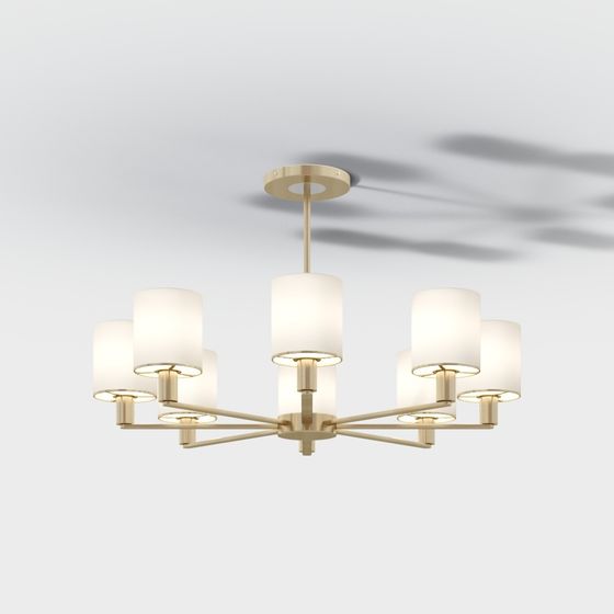 Elegant Low-Poly Chandelier 3D model
