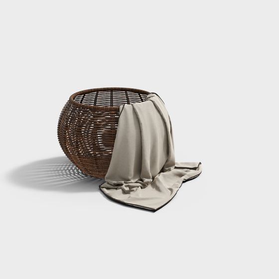 Low Poly Woven Basket 3D model