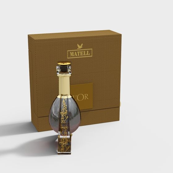 Elegant Low-Poly Perfume Bottle 3D Model - Matell L'Or