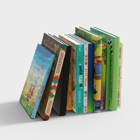 Bookshelf Stack 3D model for Creative Projects