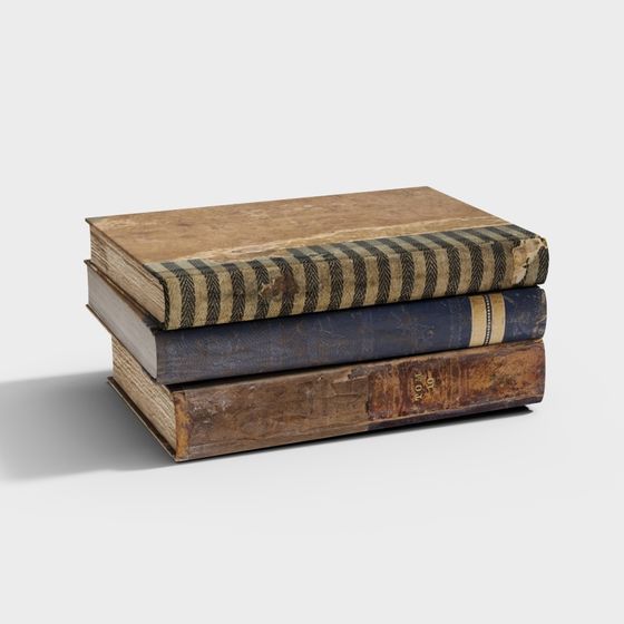 Vintage Books 3D Model for Creative Projects