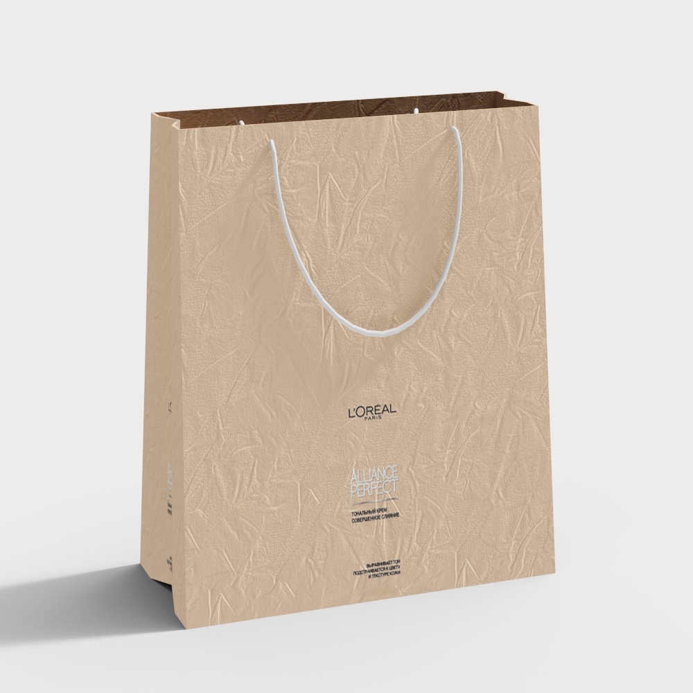 Elegant Low-Polygon Shopping Bag 3D model