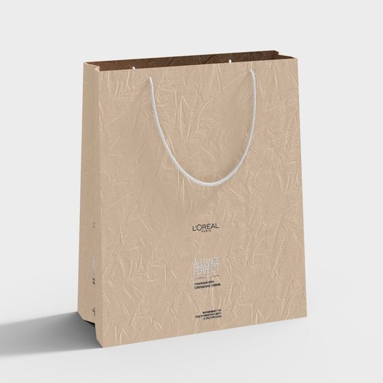 Elegant Low-Polygon Shopping Bag 3D model
