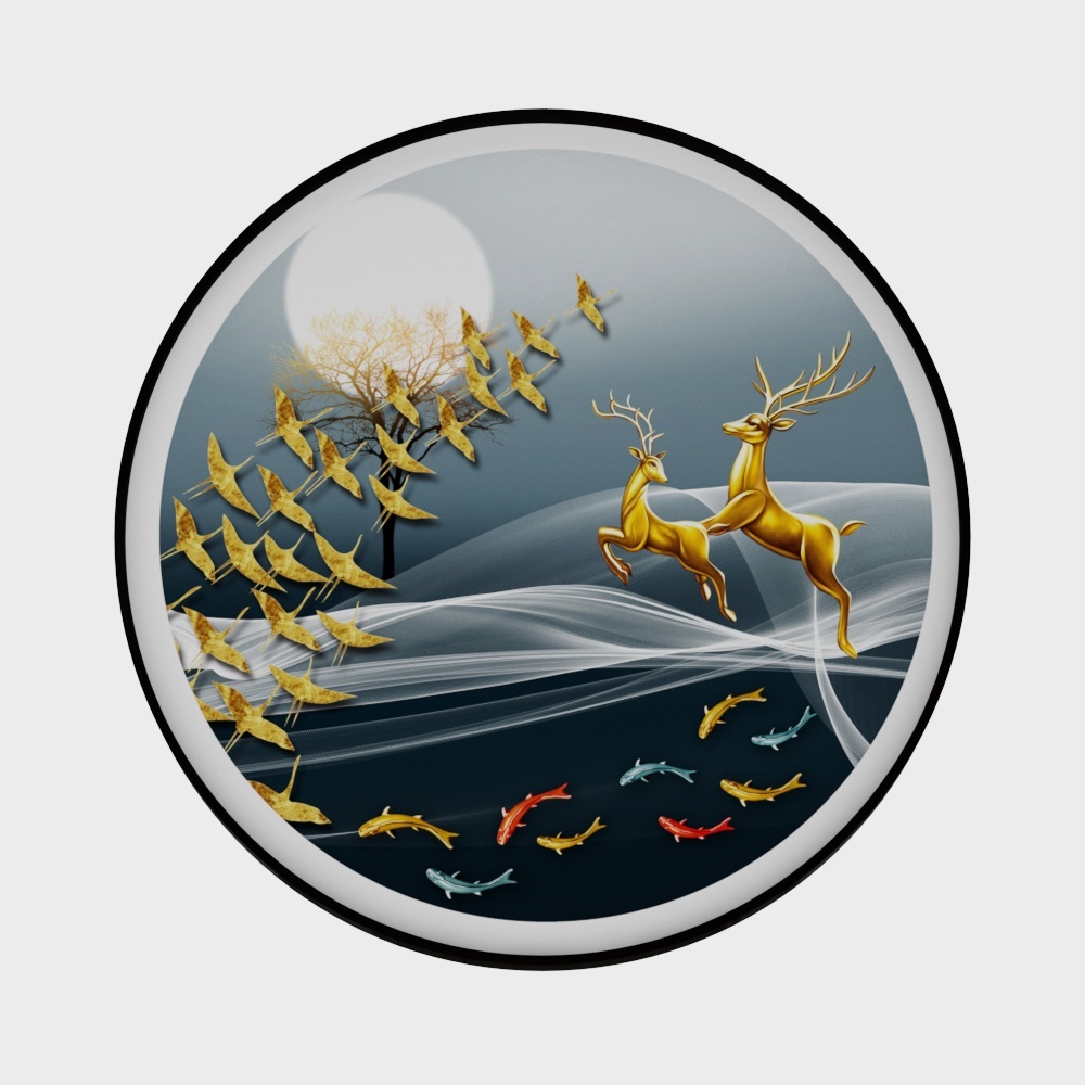 Dragonsmith Ornament - New Chinese Style - Round Decorative Painting