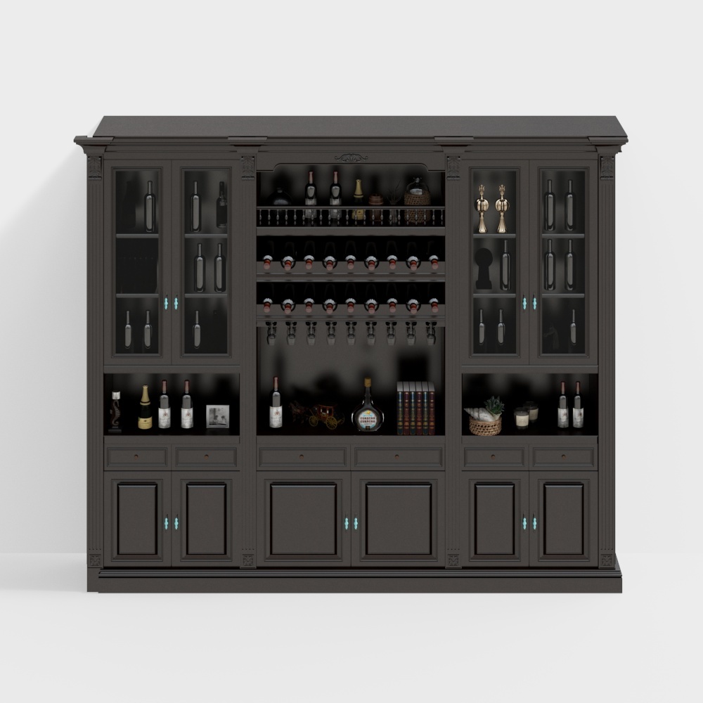 アメリカン無垢材のワインキャビネット