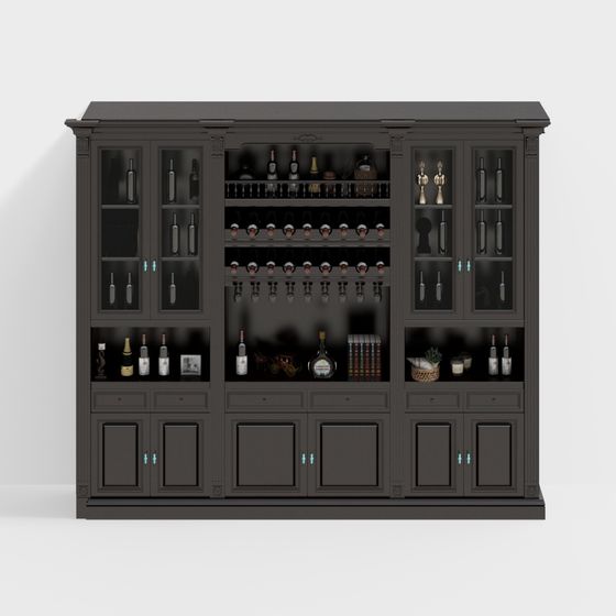 アメリカン無垢材のワインキャビネット