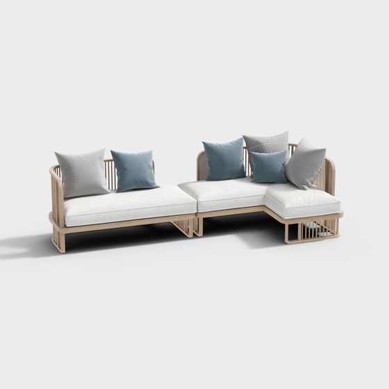 Cozy Corner Sofa 3D model for Modern Spaces