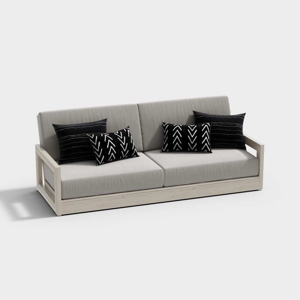 여러 사람이 사용할 수 있는 현대식 야외 소파 라운저