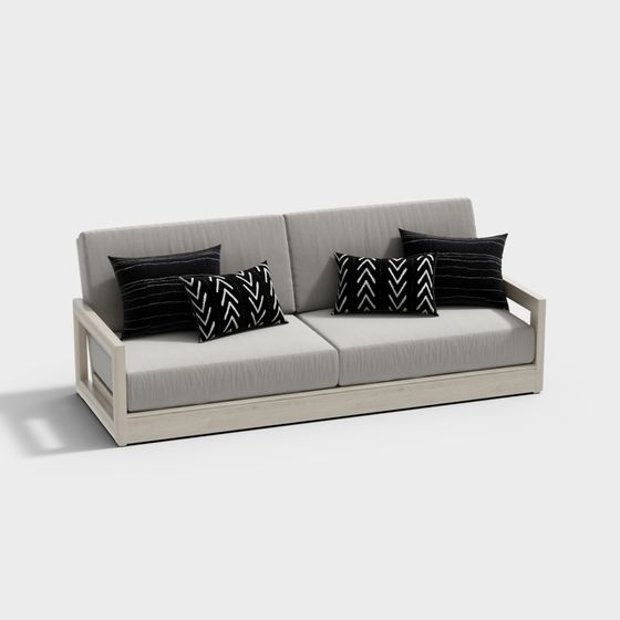 여러 사람이 사용할 수 있는 현대식 야외 소파 라운저