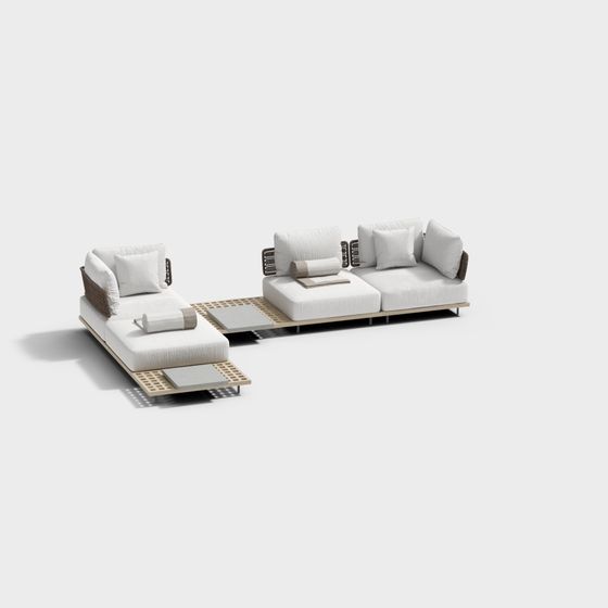 Elegant Minimalist Sofa 3D model for Modern Interiors