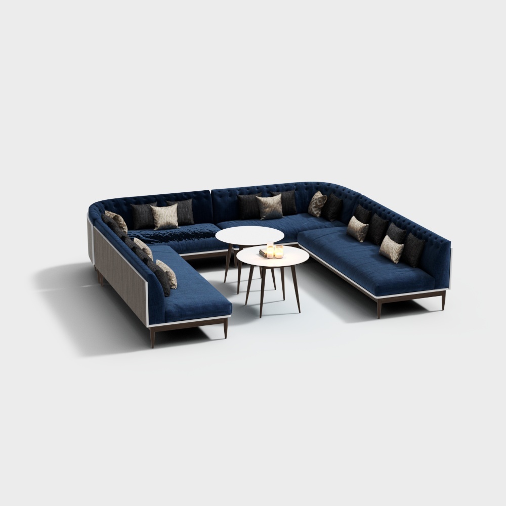 Sophisticated Low-Polygon Sofa 3D model