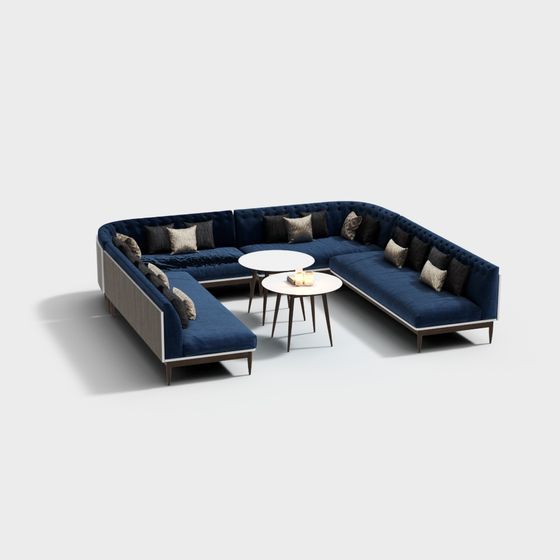 Sophisticated Low-Polygon Sofa 3D model