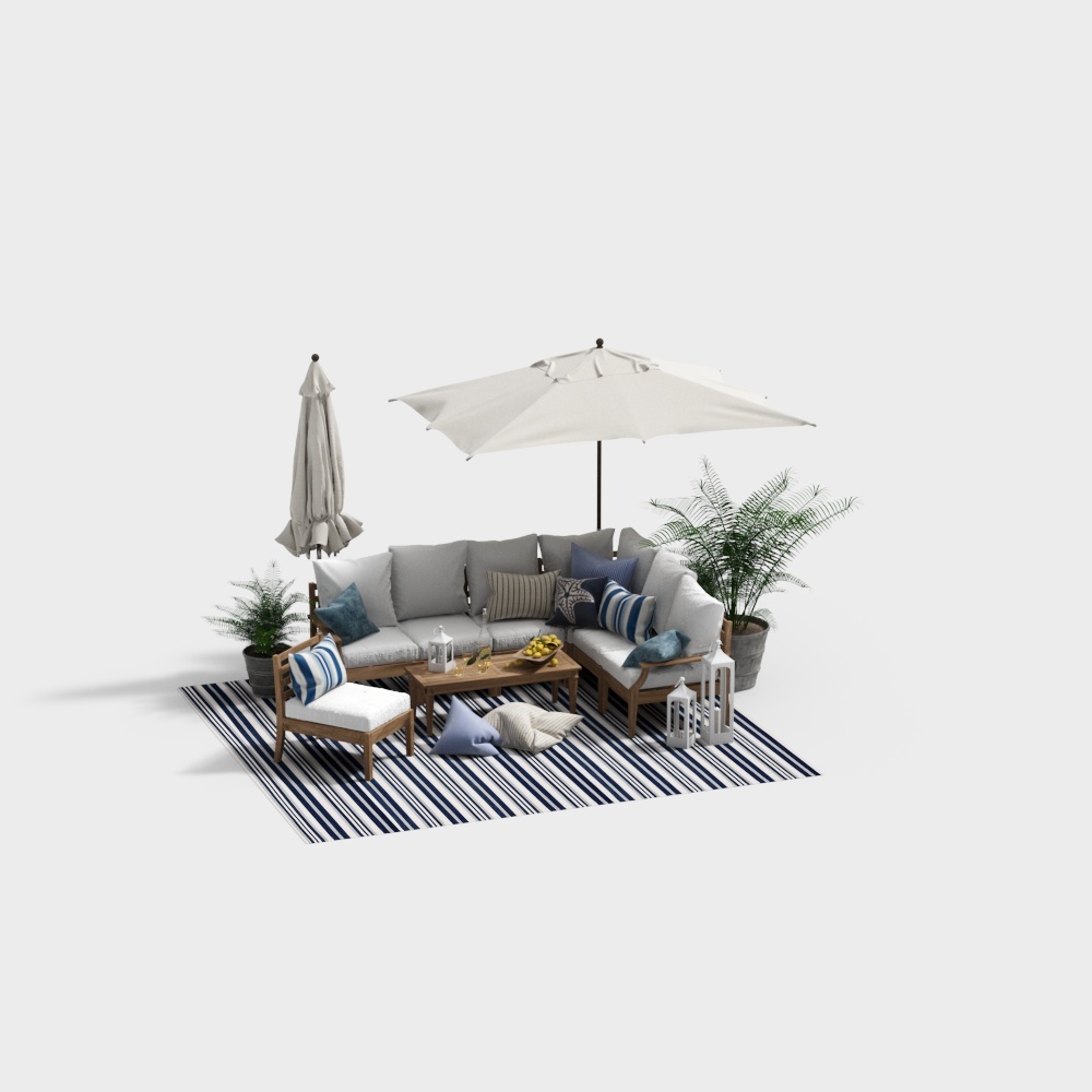 Beachside Retreat 3D Model – Coastal Seating Design