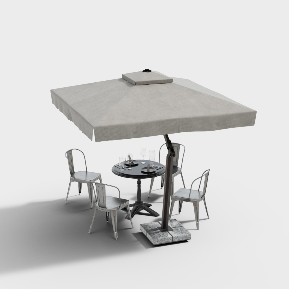 Urban Corner Coffee Table 3D Model – Modern Minimalist Design