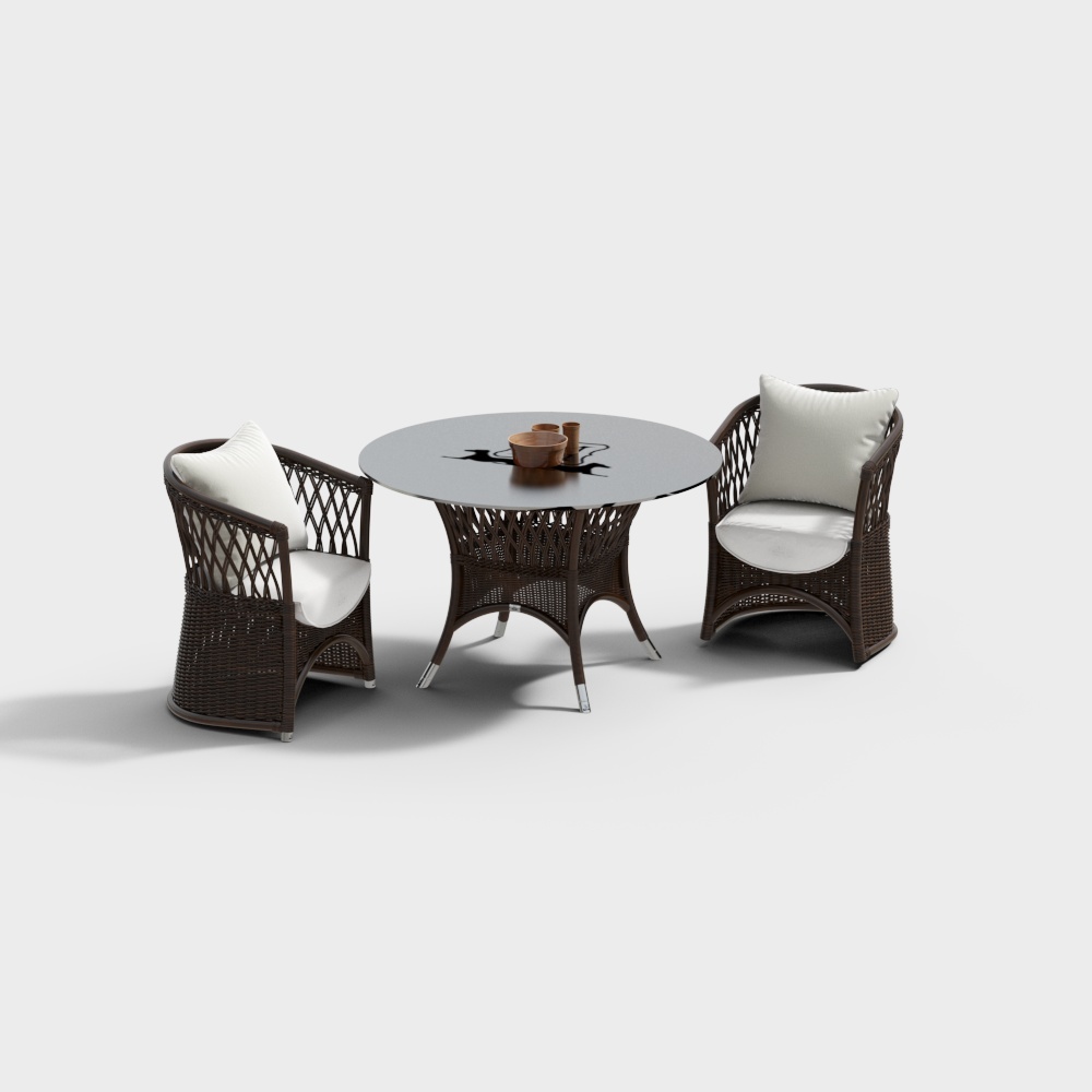 Urban Garden Table and Chair Set 3D model