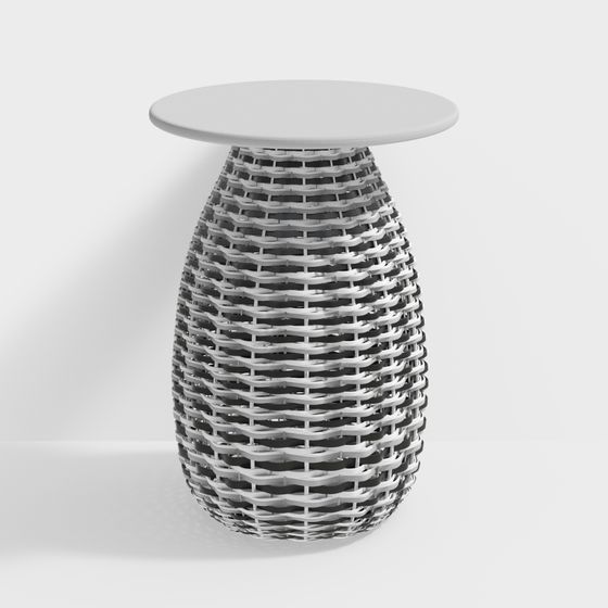 Elegant Woven Round Table 3D model for Creative Projects