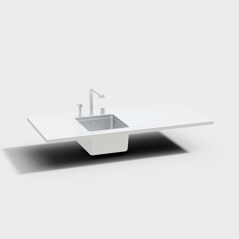 Évier en acier inoxydable moderne court