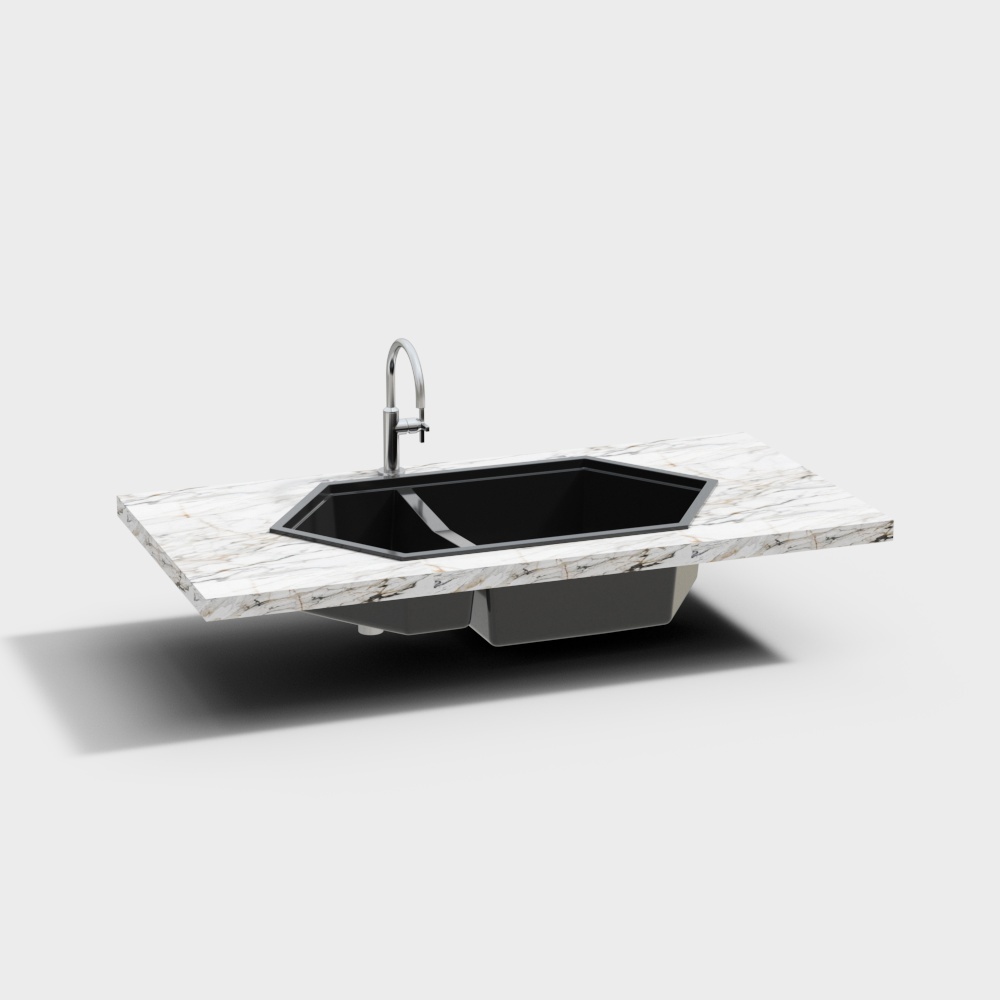 Modern sink vegetable basin marble double tip