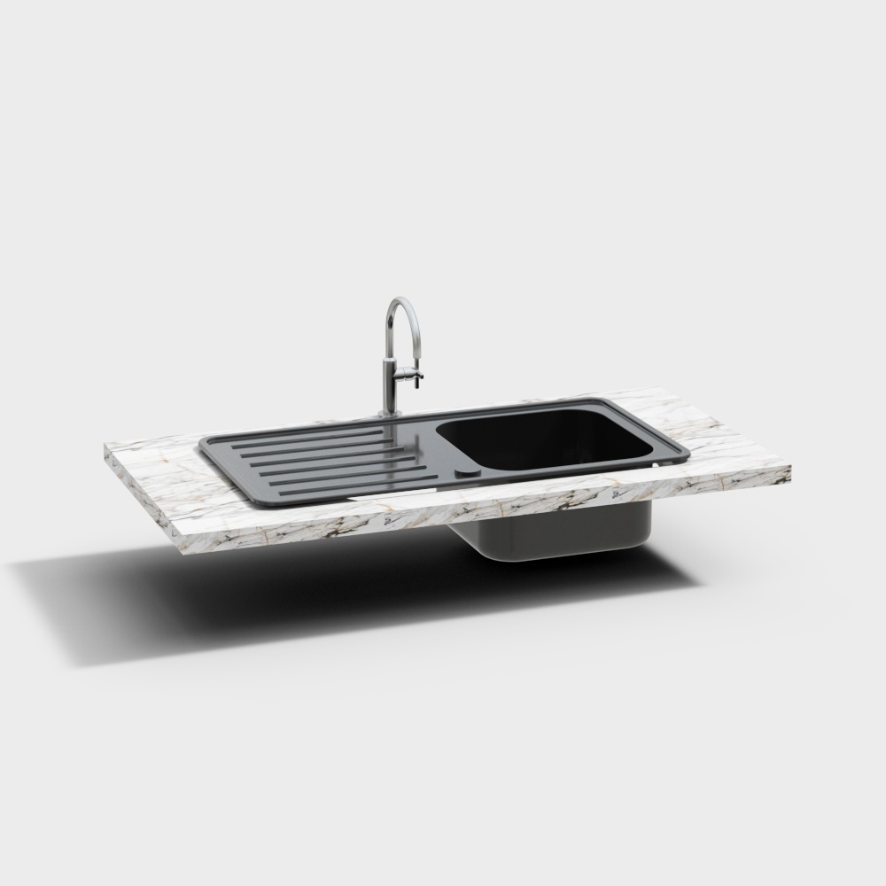 Modern sink vegetable basin marble left flat