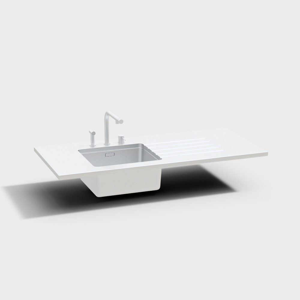 Modern sink in stainless steel