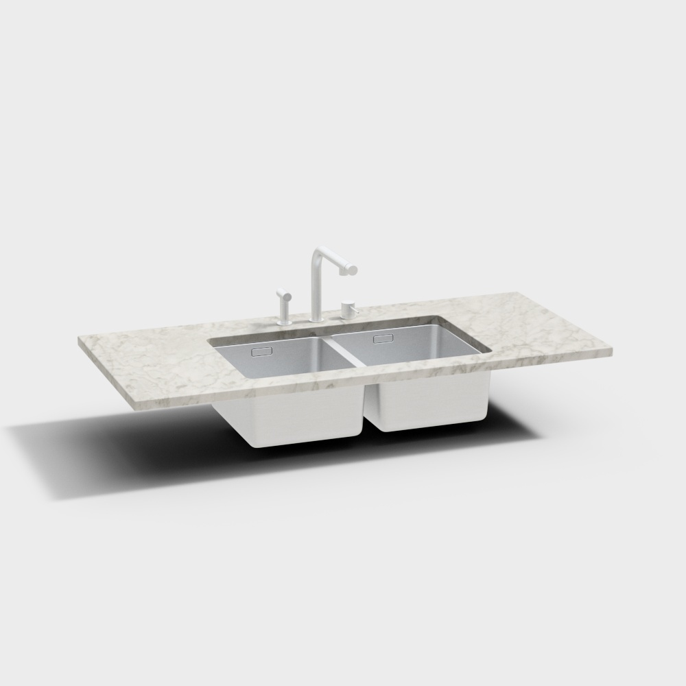 Modern washbasin light gray double