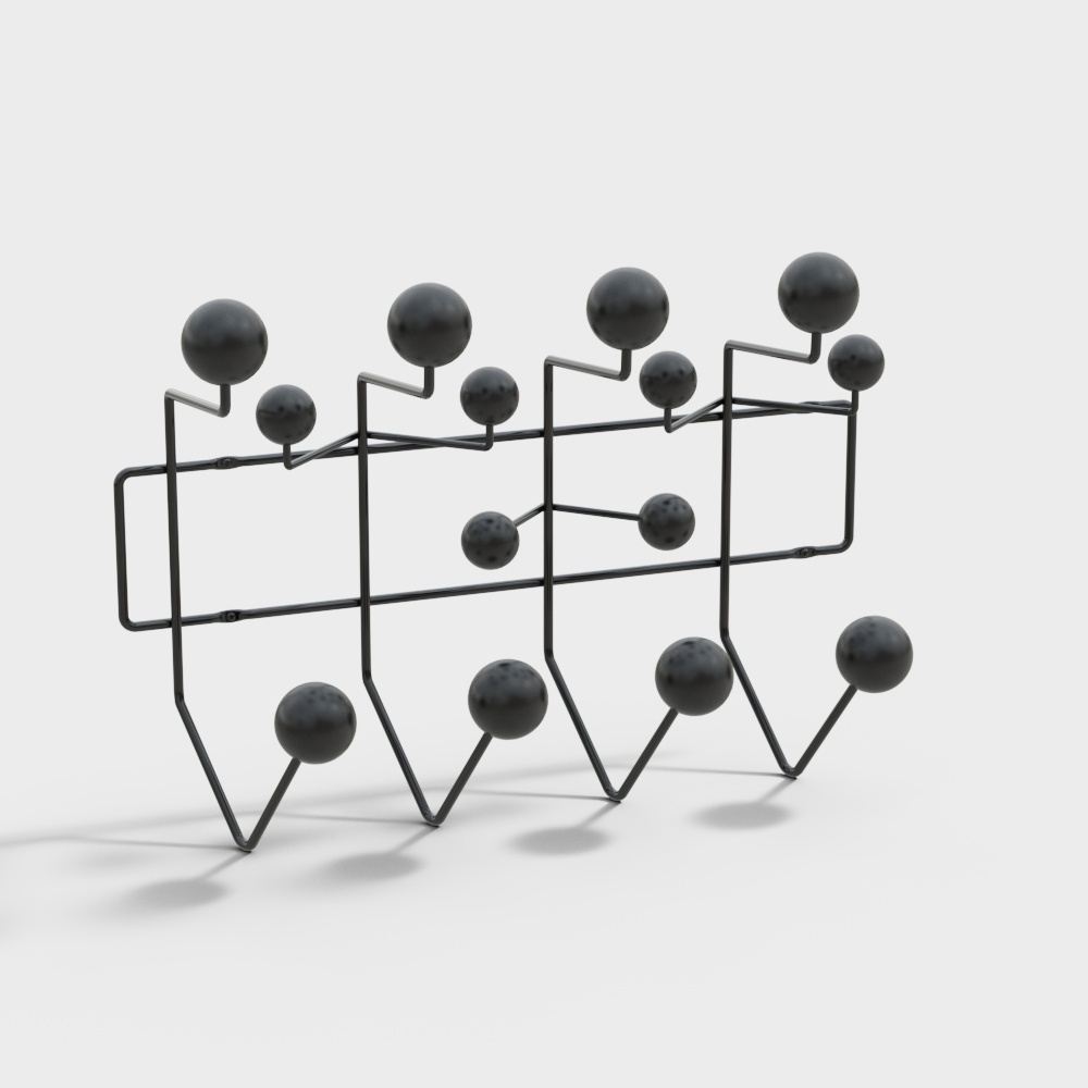 Nordic iron coat rack hook black