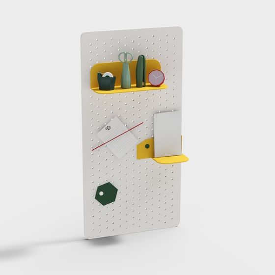 Pegboard Organizer 3D model for Modern Spaces