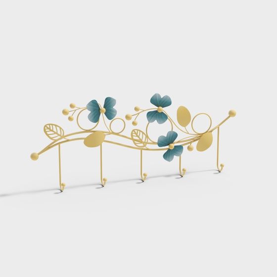Floral Language Hook 3D model for Creative Designs
